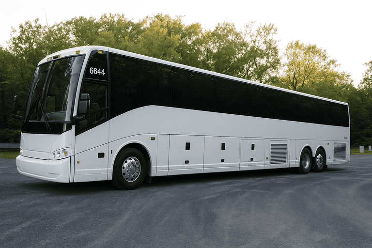 exterior of Charter Bus Rental Inglewood coach bus